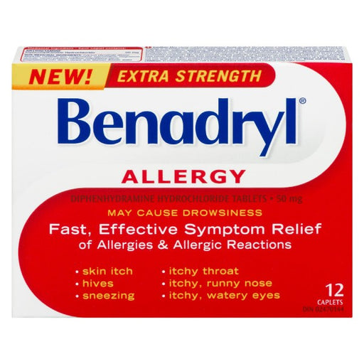 Benadryl Extra Strength 50mg Tablets