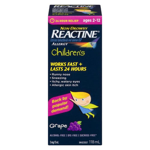 Children's Reactine Grape Liquid 118mL
