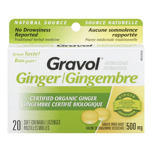 Gravol Natural Source Certified Organic Ginger Lozenges