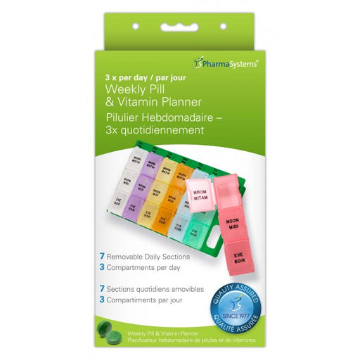 PharmaSystems 3 X Per Day Weekly Pill & Vitamin Planner