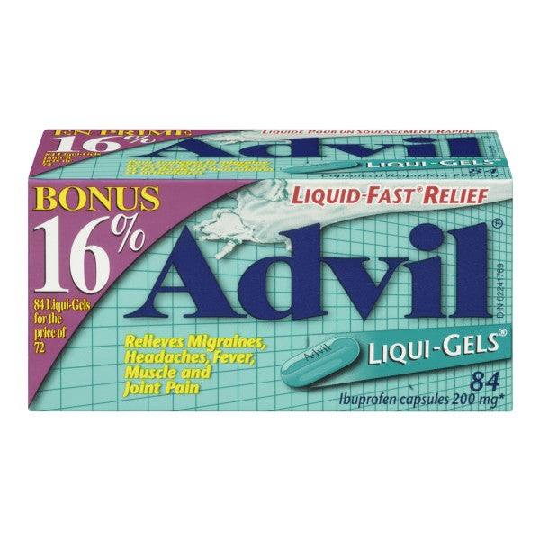 Advil Migraines, Headache, Fever, Muscle and Joint Pain Fast Relief Liqui-Gels Bonus Size