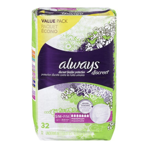 Always Discreet Bladder Protection Underwear Value Pack