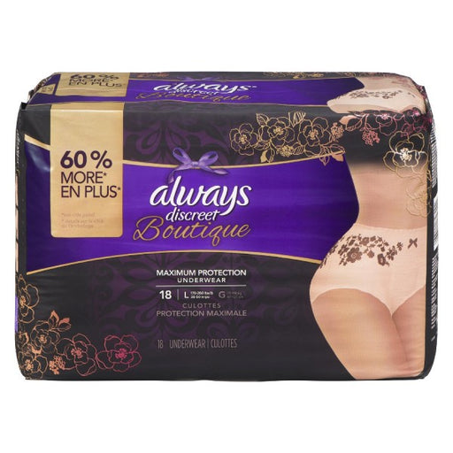 Always Discreet Boutique Maximum Protection Underwear Large