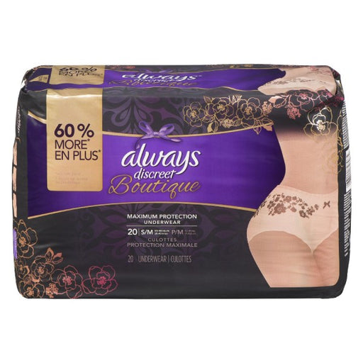 Always Discreet Boutique Maximum Protection Underwear S/M