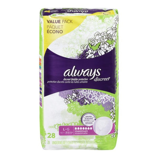Always Discreet Maximum Bladder Protection Large Value Pack