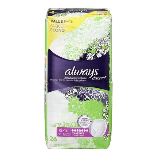 Always Discreet Maximum Bladder Protection X-Large Value Pack