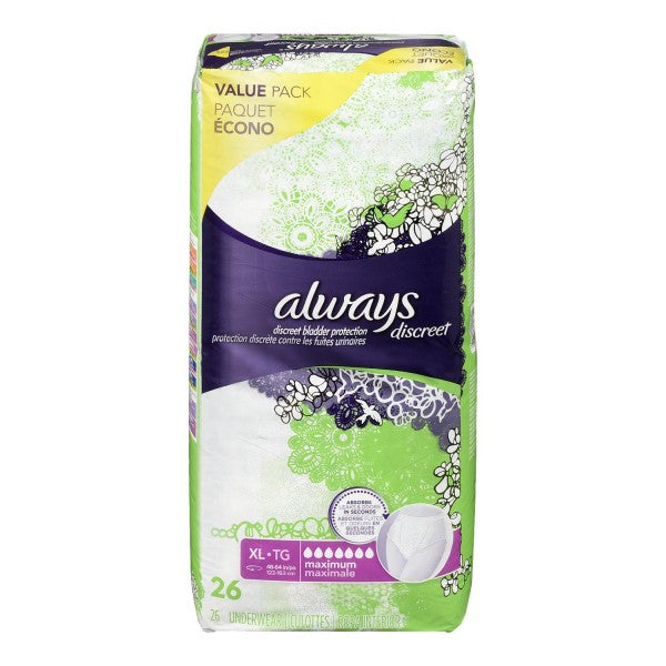 Always Discreet Maximum Bladder Protection X-Large Value Pack
