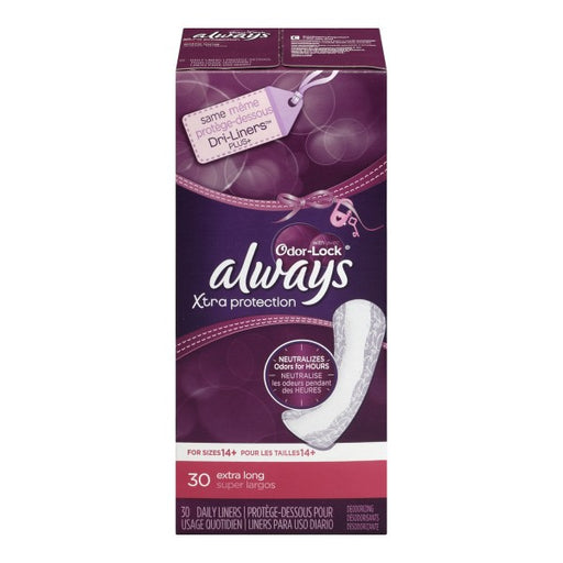 Always Xtra Protection Extra Long Daily Liners with Odor Lock