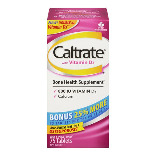 Caltrate with Vitamin D3 Bone Health Supplement Bonus Size