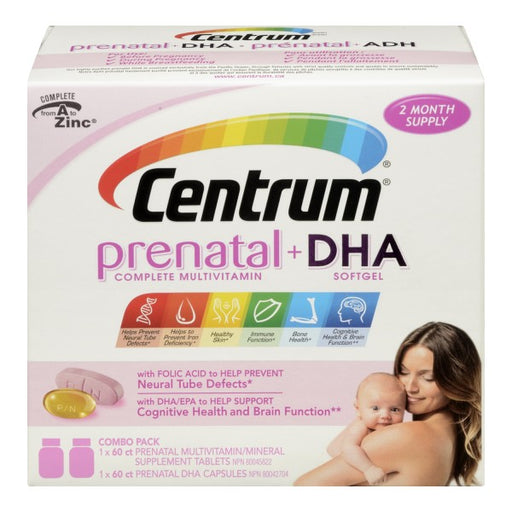 Centrum Prenatal Complete Multivitamin Tablets + DHA Softgels Combo
