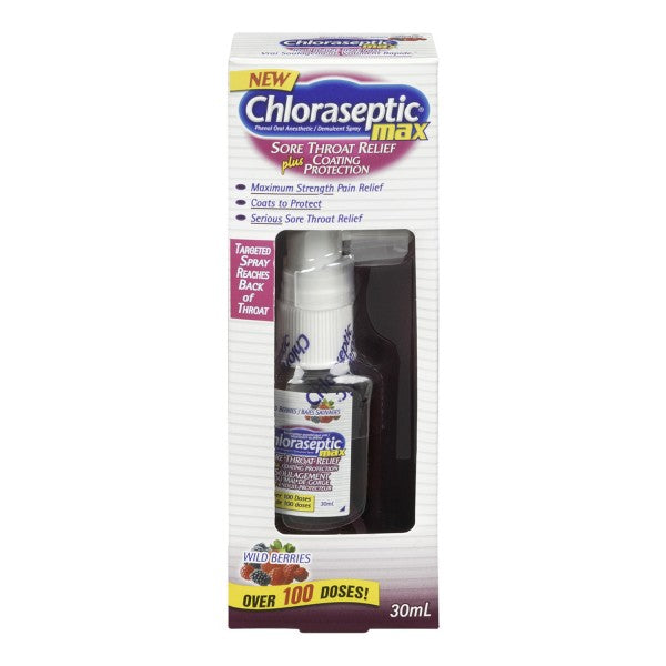 Chloraseptic Max Sore Throat Relief Plus Coating Protection Spray