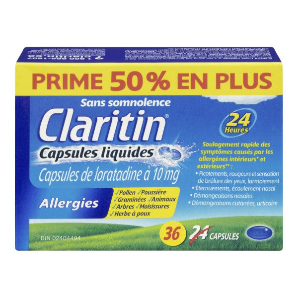 Claritin 24 HR Allergy Antihistamine Liquid-Gels Bonus Size