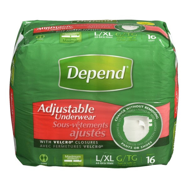 Depend Adjustable Underwear with Velcro Closures