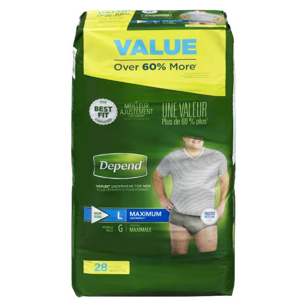 Depend Fit-Flex Large Maximum Absorbency Underwear For Men Value Pack