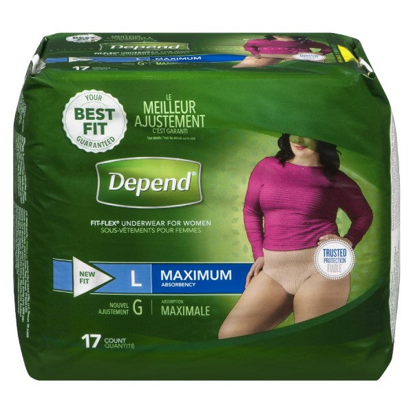 Depend Fit-Flex Large Maximum Absorbency Underwear For Women