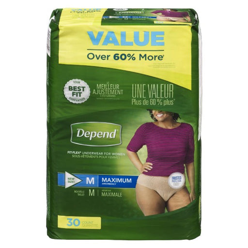 Depend Fit-Flex Medium Maximum Absorbency Underwear For Women Value Pack