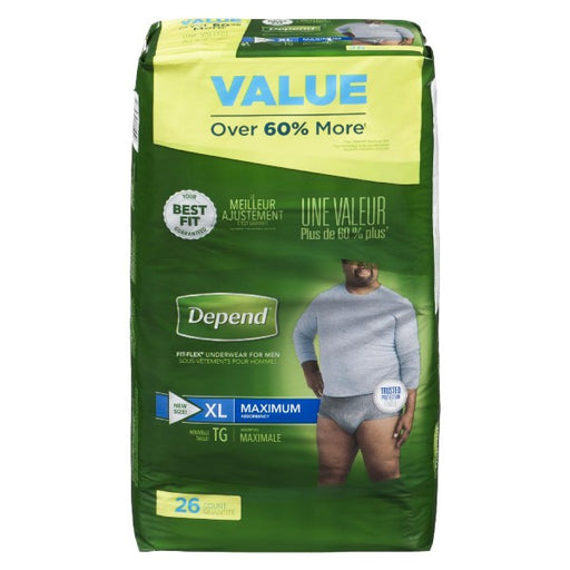 Depend Fit-Flex X-Large Maximum Absorbency Underwear For Men Value Pack