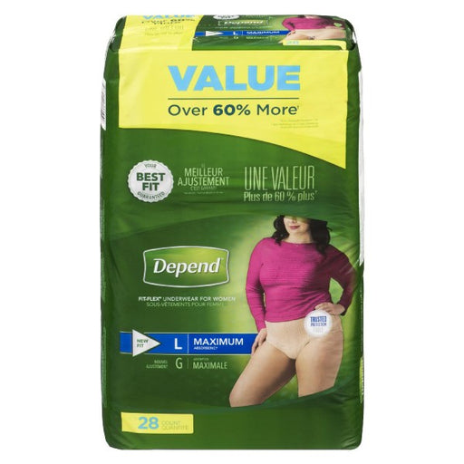 Depend Maximum Absorbency Large For Women Value Pack