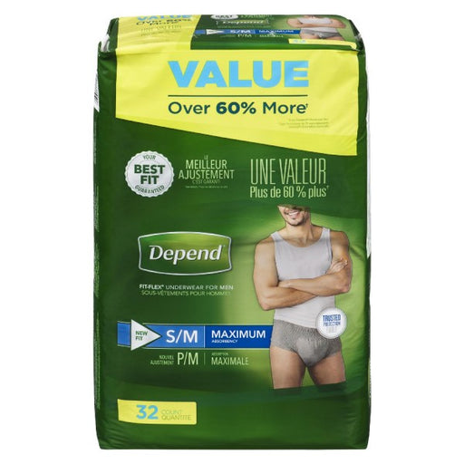 Depend Maximum Absorbency Small/Medium For Men Value Pack