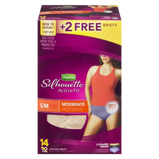 Depend Silhouette active Fit L/XL Moderate Briefs 12