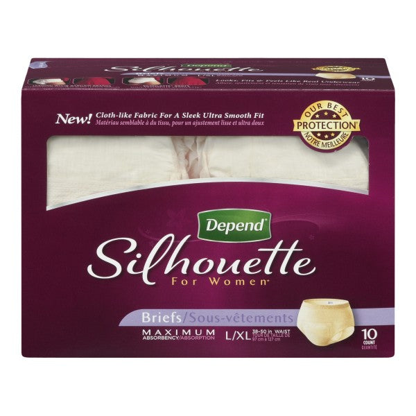 Depend Silhouette Maximum Absorbency Briefs for Women