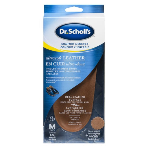 Dr. Scholl's Ultra Soft Leather Insoles for Men's Dress Shoes