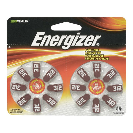 Energizer EZ Turn 'n Lock Size 312 Hearing Aid Battery