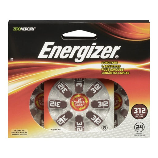 Energizer EZ Turn 'n Lock Size 312 Hearing Aid Battery
