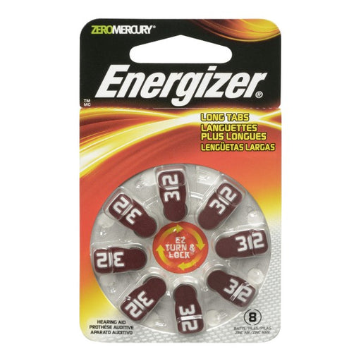 Energizer EZ Turn 'n Lock Size 312 Hearing Aid Battery