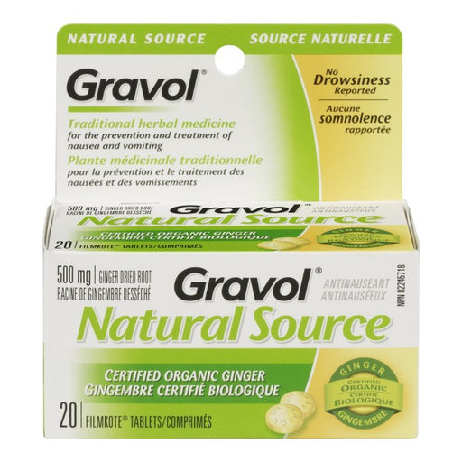 Gravol Natural Source Certified Organic Ginger Tablets