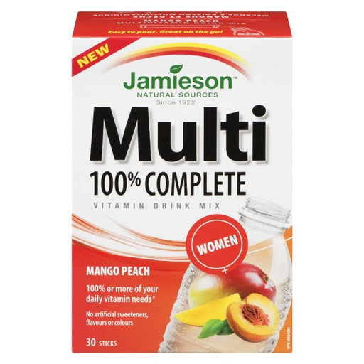 Jamieson 100% Complete Multi-Vitamin Mango Peach Drink Mix For Women