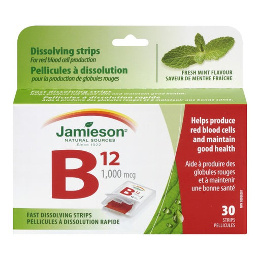 Jamieson Vitamin B12 1,000 mcg Strips (Methylcobalamin)