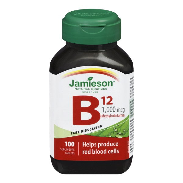 Jamieson Vitamin B12 1,000 mcg Sublingual Tablets (Methylcobalamin)