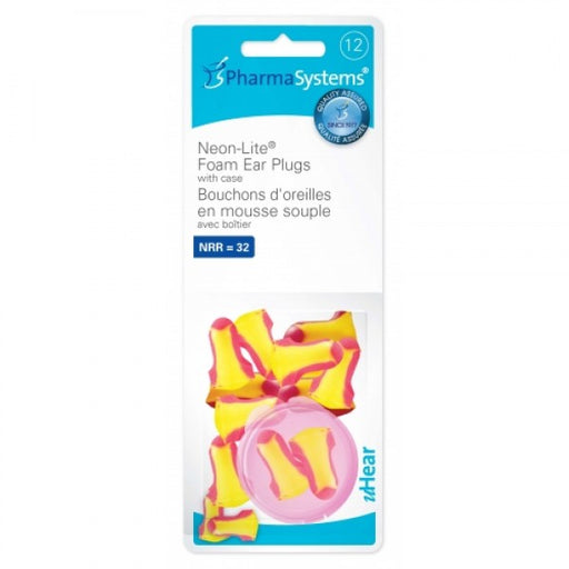 PharmaSystems uHear Neon-Lite T-Shaped Foam Ear Plugs