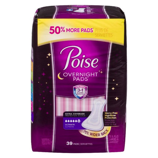 Poise Extra Coverage Ultimate Overnight Pads
