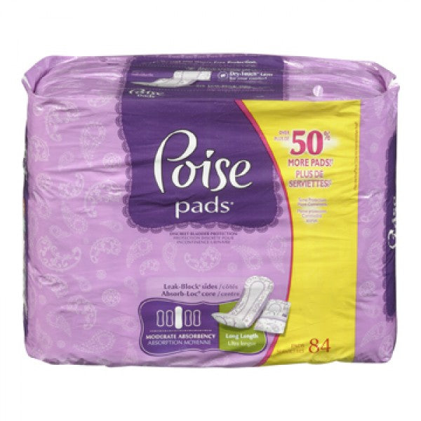 Poise Moderate Absorbency Pads , Long Length