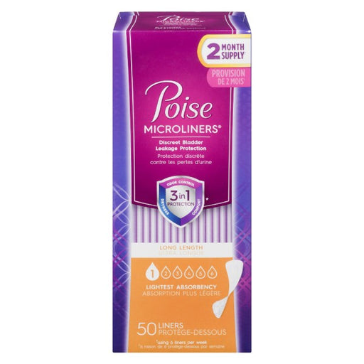 Poise Microliners Lightest Absorbency Long Length