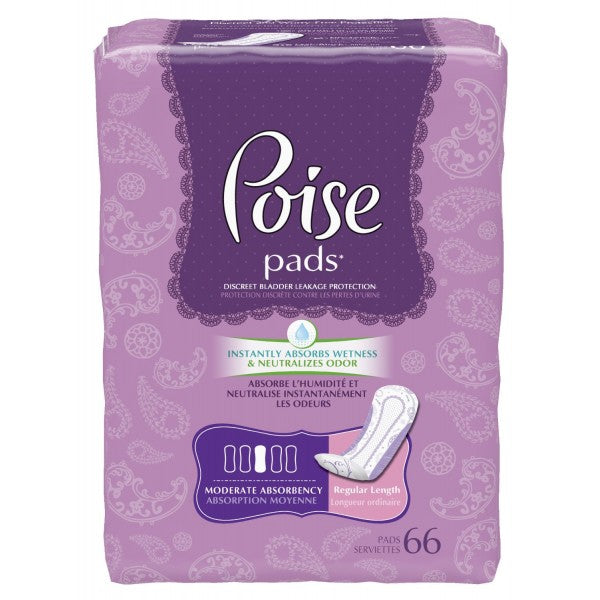 Poise Moderate Absorbency Pads , Regular Length
