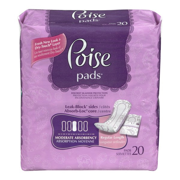 Poise Moderate Absorbency Pads , Regular Length