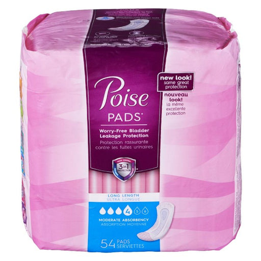Poise Pads Long Length Moderate Absorbency