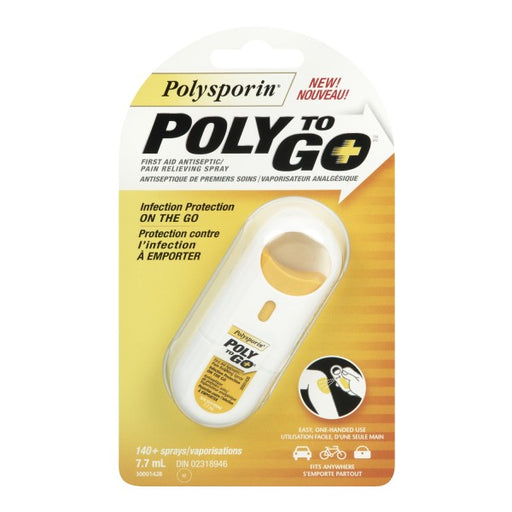 Polysporin Poly To Go First Aid Antiseptic Pain Relieving Spray
