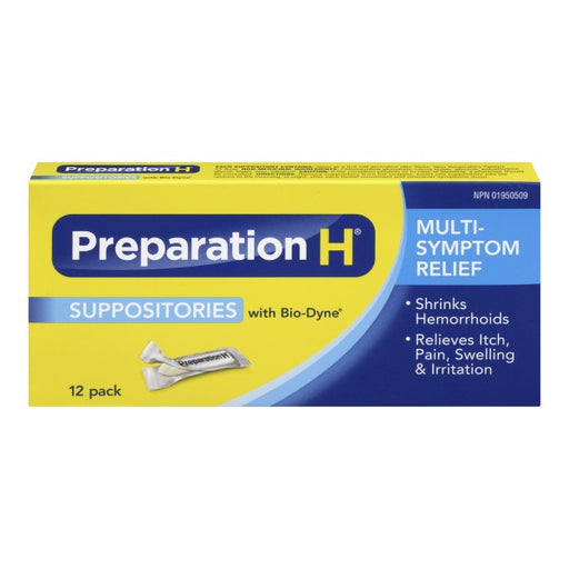 Preparation H Suppositories with Bio-Dyne