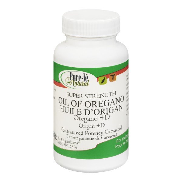 Pure-Le Natural Oil of Oregano + D Supplement Organicaps