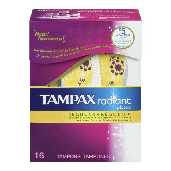 Tampax Radiant Plastic Unscented Tampons