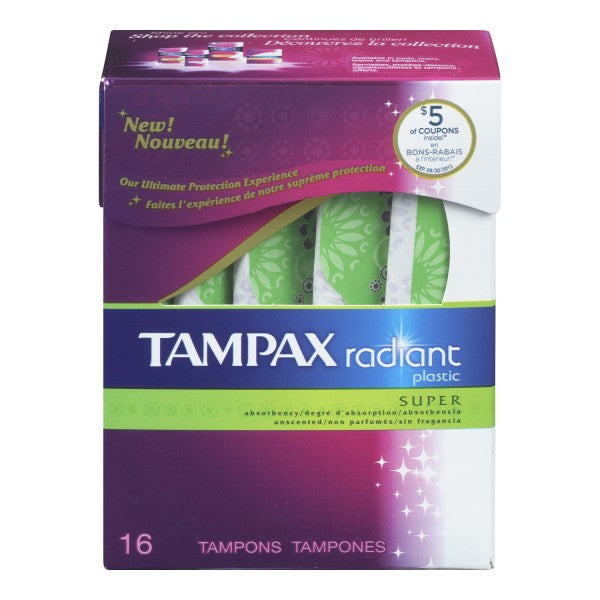 Tampax Radiant Plastic Unscented Tampons