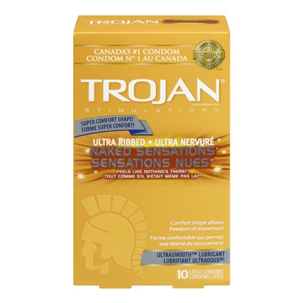 Trojan Ultra Ribbed Naked Sensations