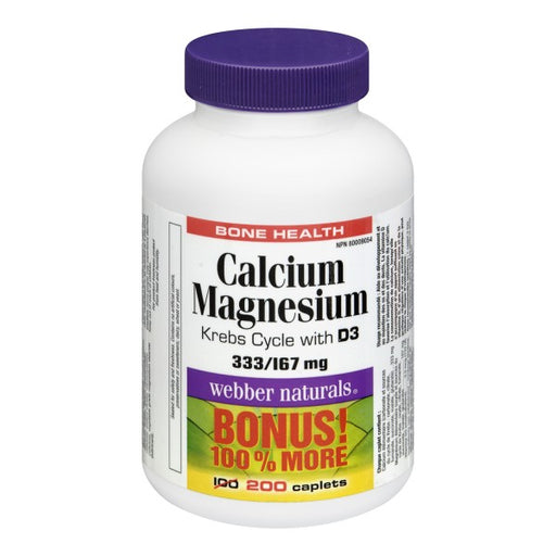 Webber Naturals Calcium Magnesium with Vitamin D3 Bonus Size