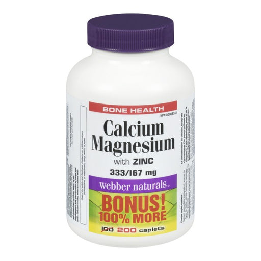 Webber Naturals Calcium Magnesium with Zinc Bonus Size