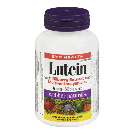 Webber Naturals Lutein with Bilberry Extract and Multi-Anthcyanidins